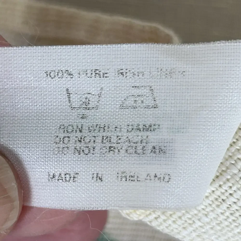 VTG Irish Linen tea towel Sampler 1993 Ulster printed calendar made in Ireland